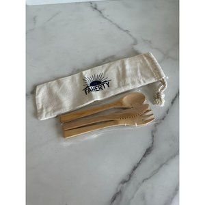 FAHERTY Travel Wood Utensil Set NEW